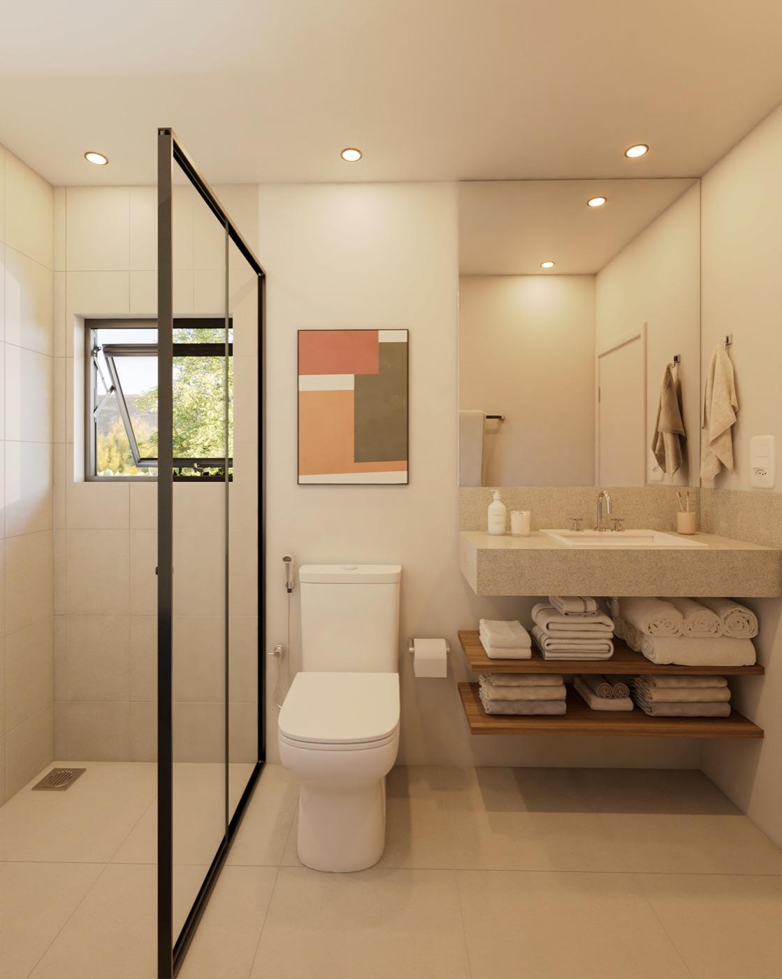 Banheiro suite casa 4 suítes