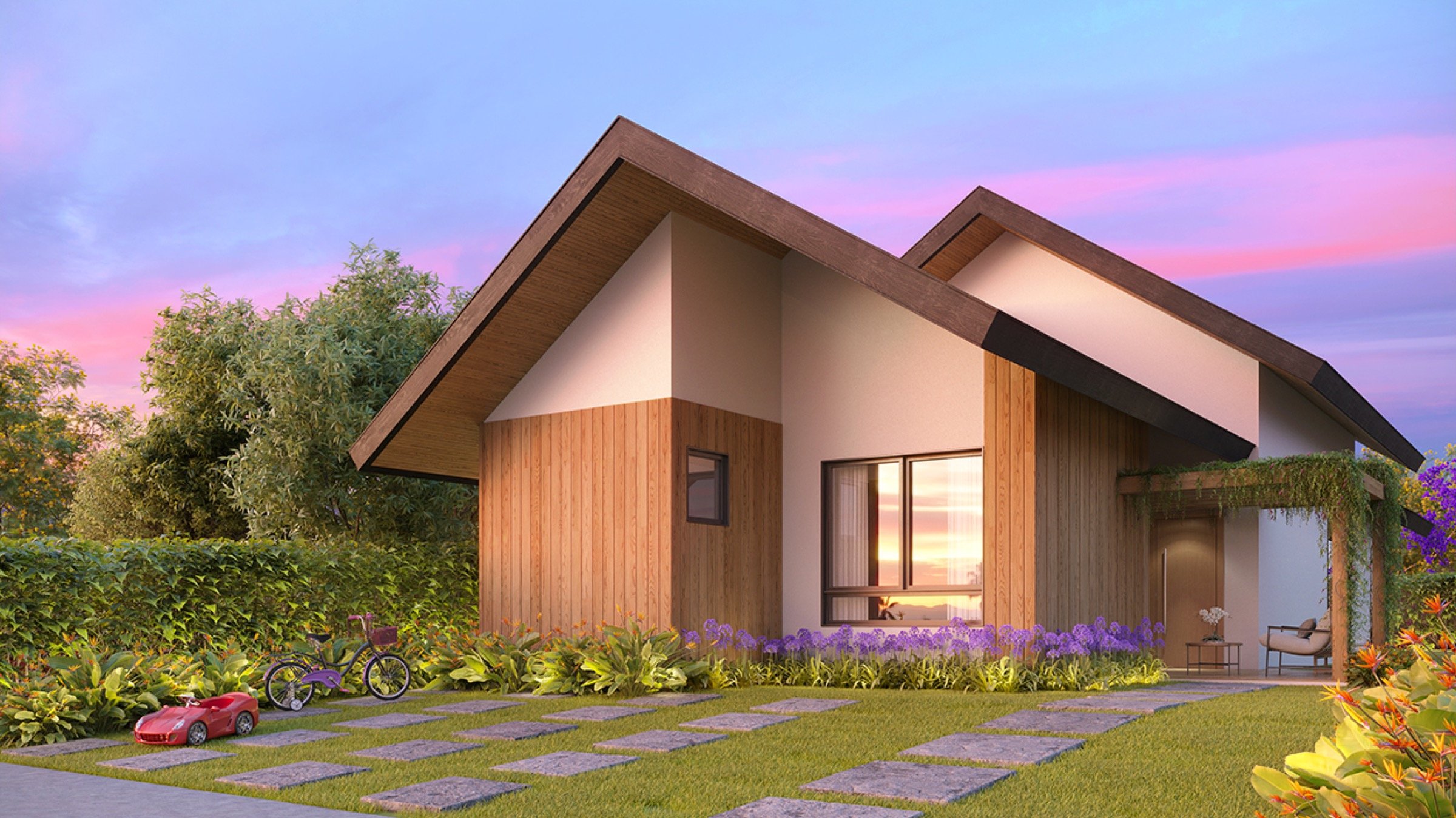Fachada de casa de 3 suítes — Viverde Itaipava Résidences